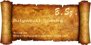 Bulyovszki Szandra névjegykártya